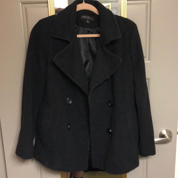 JASON KOLE Black Pea Coat - Picture 2 of 3